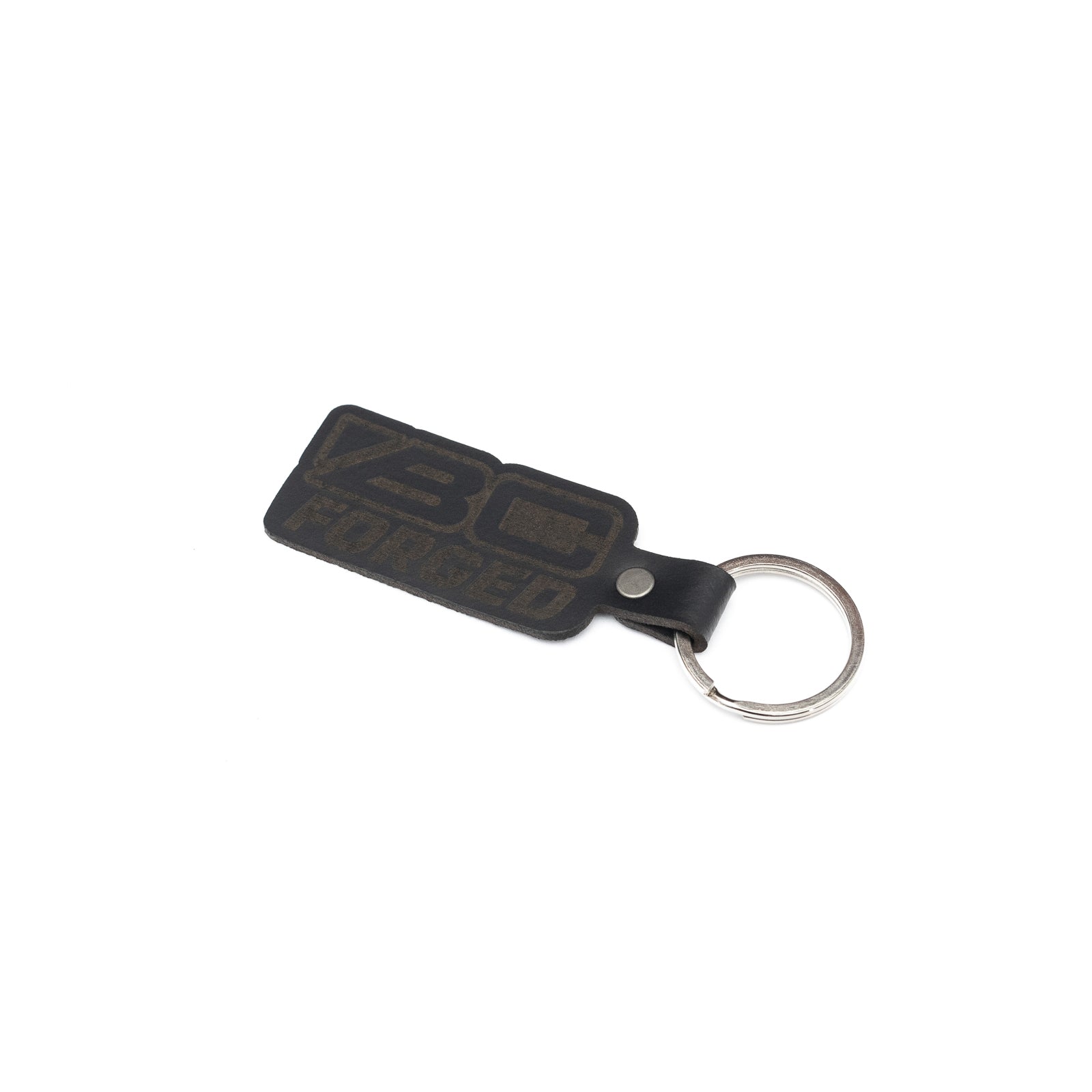 Leather Logo Key Ring - Black – BCFORGED